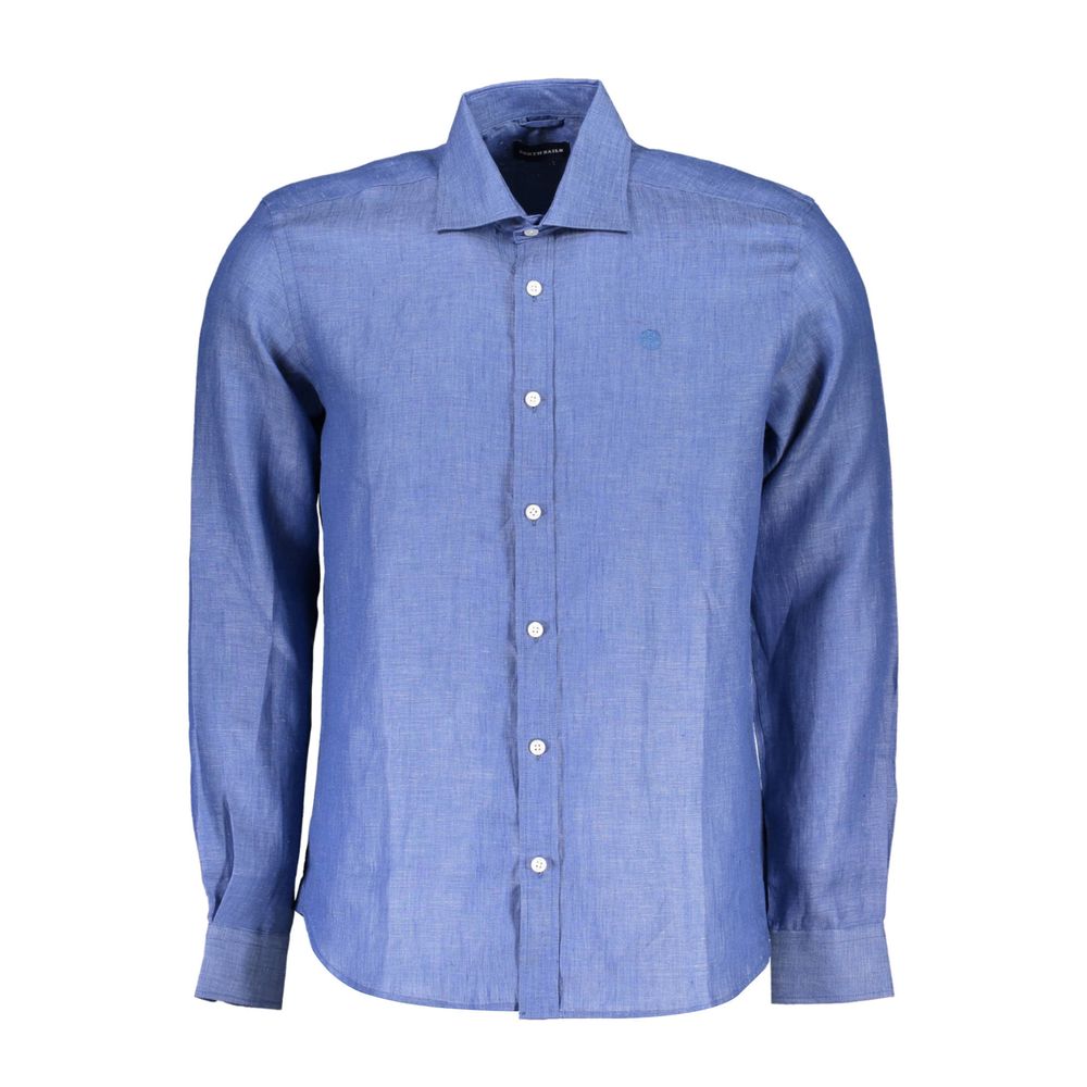 North Sails Blue Linen Shirt for Men